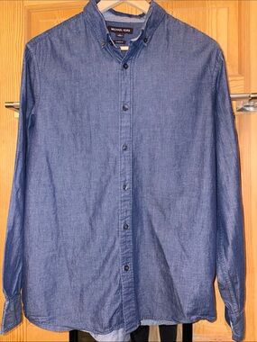 Lightweight Long Sleeve Button Up Micheal Kors Classic fit Shirt Sz L